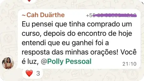 Depoimento — você é luz, Polly